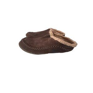 Sorel Mens Falcon Ridge 10 suede leather rubber sole fur lined brown slippers